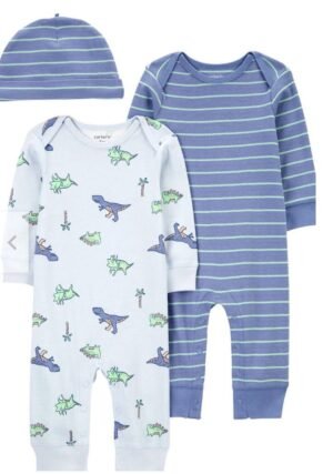 Conjunto 3 Piezas Pijama y Gorro Bebé Niño Carter's