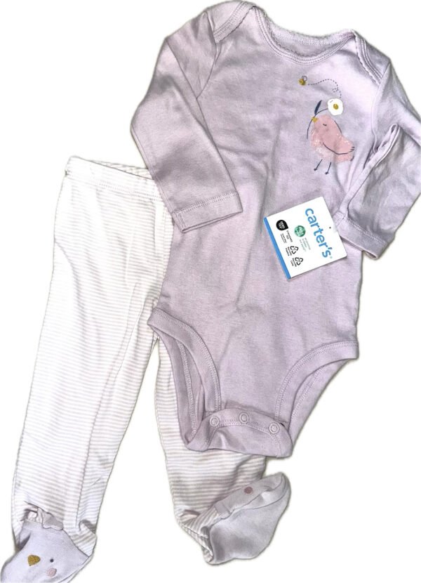 Conjunto 3 piezas Pijama, Body y Patitas Niña Carter's 6 Meses