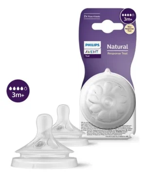 2 Tetinas +3m Para Mamadera Natural Response Avent Philips