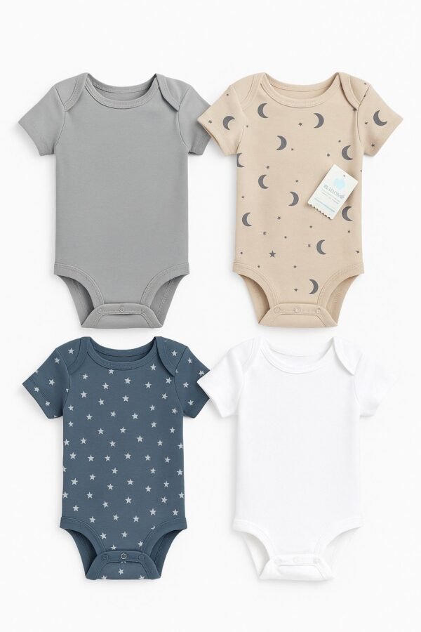 Set 4 unidades Bodys Algodón Bebé 0-3 meses Cloud Island