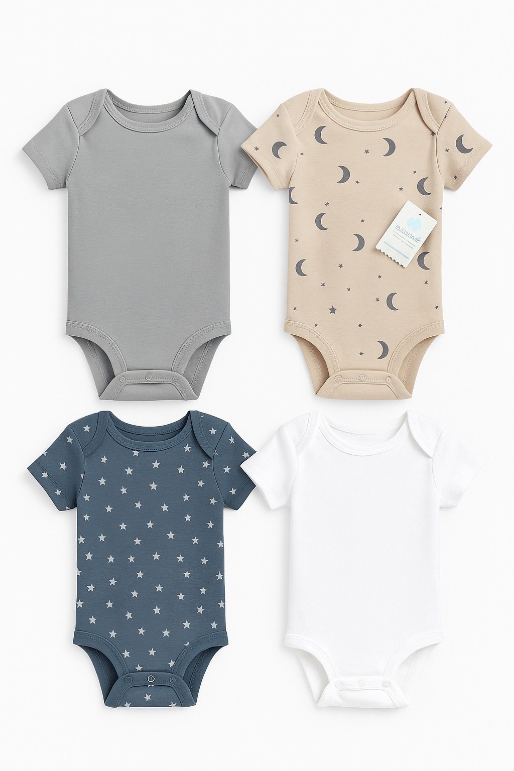 Set 4 unidades Bodys Algodón Bebé 0-3 meses Cloud Island