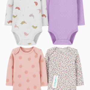 Set 4 unidades Bodys Algodón Bebé Carter’s 12 Meses