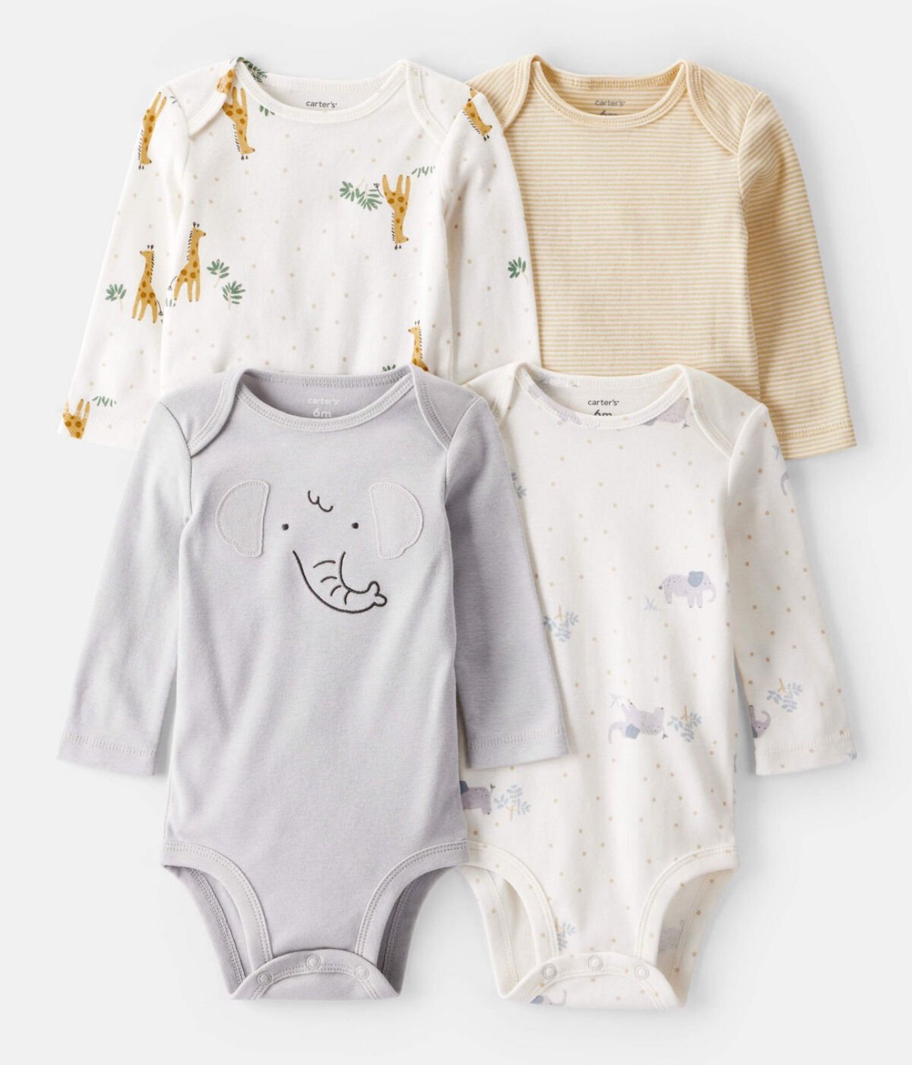 4 bodys carters Bebe mangas largas (12meses)