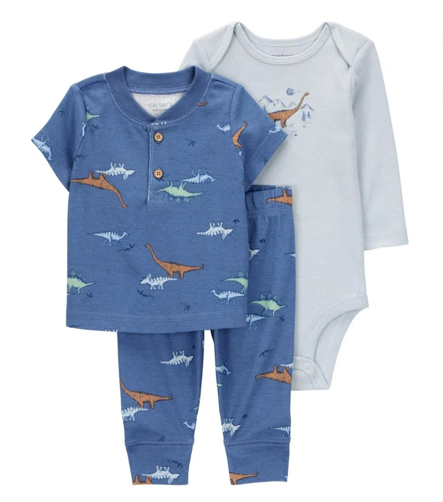 Carter's Child of Mine Baby and Toddler Boy Outfit Set, 3-Piece, Sizes 6-9m/12m