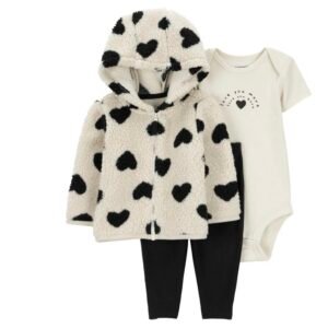 Carter's Child of Mine Baby and Toddler Girl Cardigan Outfit Set, 3-Piece, 0-3m