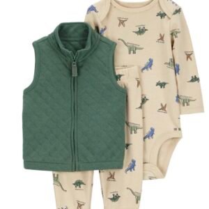 Carter's Child of Mine Baby and Toddler Boy Vest Outfit Set, 3-Piece, Sizes 0/3m