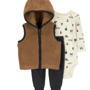 Carter's Child of Mine Baby and Toddler Boy Vest Outfit Set, 3-Piece, Sizes 24m