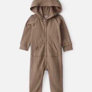 Baby Bear Long-Sleeve Jumpsuit - Brown 18m