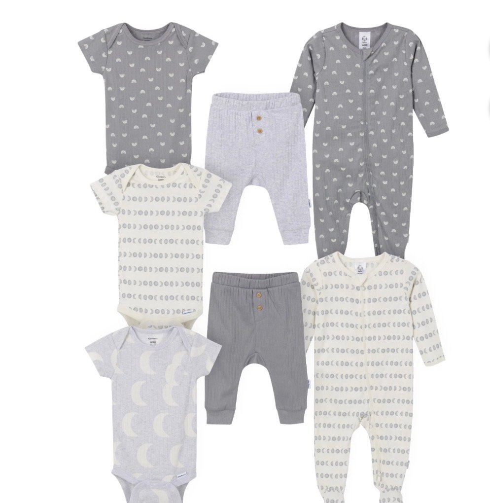 Conjunto Gerber Bebé Unisex 7 Piezas, Ropa Completa para Recién Nacido, Talla 0-3 Meses