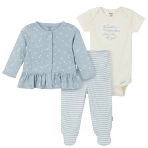 Conjunto Gerber Bebé 3 Piezas Tame Me Home, Ropa Cómoda, Talle 0-3 Meses