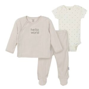 Conjunto Gerber Bebé Unisex 3 Piezas Tame Me Home, Ropa Suave, Talla 0-3 Meses