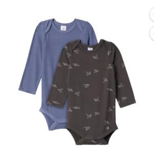 Modern Moments by Gerber Bodysuits Unisex Bebé Manga Larga Viscosa Suave 2-Pack, Talla 3-6 Meses