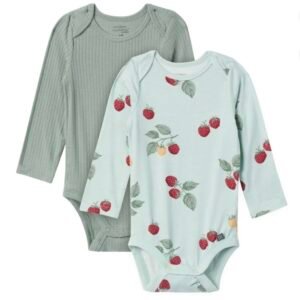 Modern Moments by Gerber Bodysuits Unisex Bebé Manga Larga Súper Suave 2-Pack, Talla 3-6 Meses