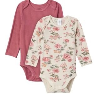 Modern Moments by Gerber Bodysuits Unisex Bebé Manga Larga Súper Suave 2-Pack, Tallas 0-3M a 12 Meses