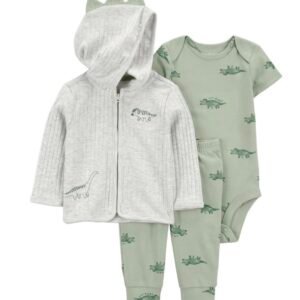 Conjunto Carter’s Bebé Niño 3 Piezas con Cardigan, Outfit Cómodo, Talla 18 Meses