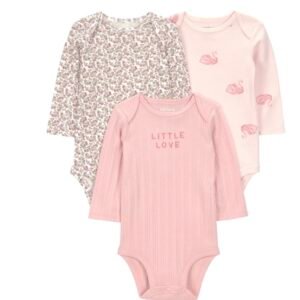 Bodysuits Carter’s Bebé 3-Pack, Ropa Cómoda para Bebé, Tallas 18M y 24M