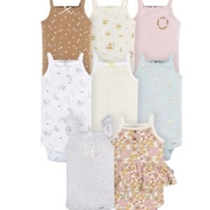 Gerber Bodysuits Unisex para Bebé 8-Pack, Ropa de Bebé Suave, Talla 3-6 Meses
