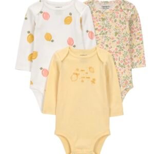 Carter’s Child of Mine Bodysuits para nene 3-Pack, Ropa Suave, Talla 3-6 Meses