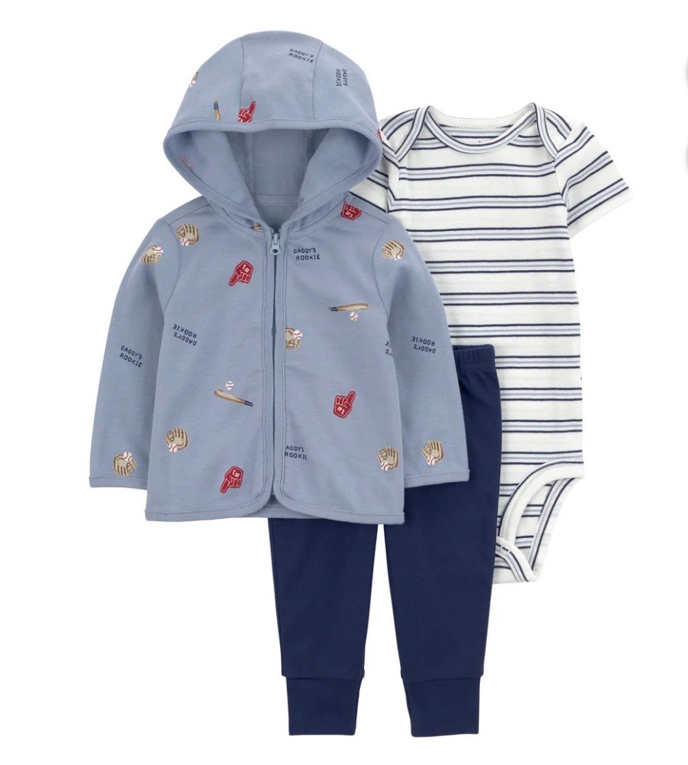 Conjunto Carter’s Bebé Niño 3 Piezas con Cardigan, Outfit Cómodo, Tallas 18M y 24M